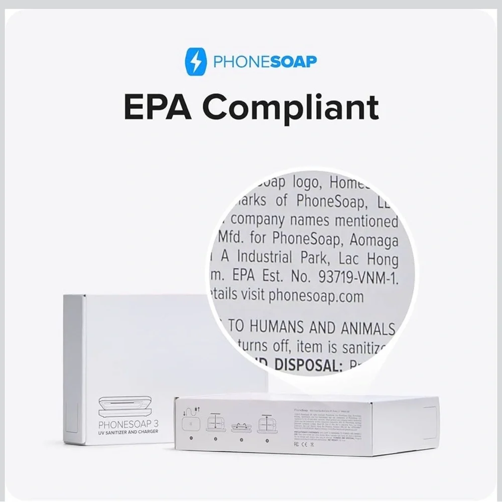 Amazon PhoneSoap 3 UV-C Phone Sanitizer & Dual Charger - White